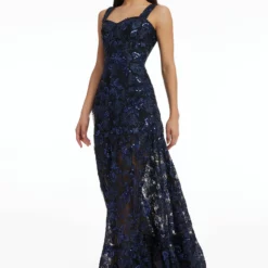 Dress The Population Anable Gown -Dress The Population Sales Store ANABEL DDR911 K592 NAVY 2 scaled