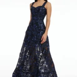 Dress The Population Anable Gown -Dress The Population Sales Store ANABEL DDR911 K592 NAVY 2B scaled