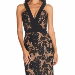 Dress The Population Aspen Dress -Dress The Population Sales Store ASPEN DDR565 K297 BLACK NUDE 3 1