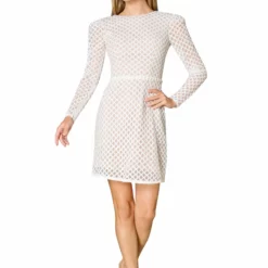 Dress The Population Collins Dress -Dress The Population Sales Store COLLINS DDR534 K246 WHITE NUDE 1 scaled