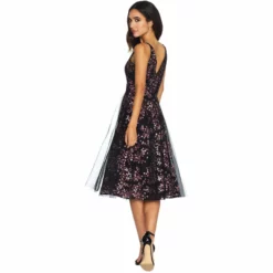 Dress The Population Courtney Dress 9 Dress The Population Courtney Dress -Dress The Population Sales Store COURTNEY DDR382 K204 FUCHSIA MULTI 4