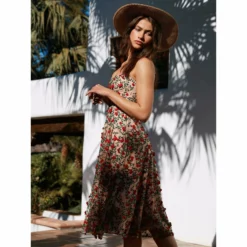 Dress The Population Janice Dress -Dress The Population Sales Store JANICE DDR396 K183 ROUGE RED MULTI A