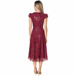 Dress The Population Magdalena Dress -Dress The Population Sales Store MAGDALENA DDRF23 K778 BURGUNDY 4 scaled