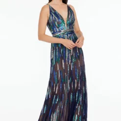 Dress The Population Samira Gown -Dress The Population Sales Store SAMIRA DDR981 K585 NAVYMULTI 1 scaled