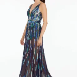 Dress The Population Samira Gown -Dress The Population Sales Store SAMIRA DDR981 K585 NAVYMULTI 2 scaled