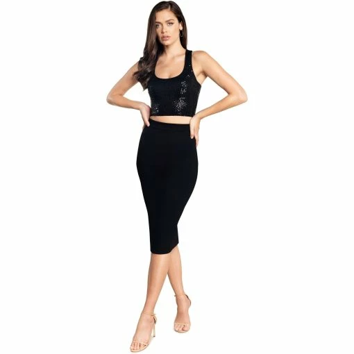 Dress The Population Sloane Skirt -Dress The Population Sales Store SLOANE DSKA53 K243 BLACK 11 scaled