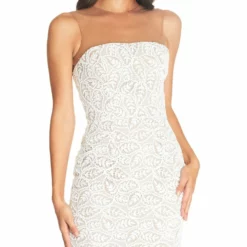 Dress The Population Tegan Dress -Dress The Population Sales Store TEGAN DDR597 K247 OFFWHITE 3 1