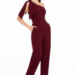 Dress The Population Tiffany Jumpsuit -Dress The Population Sales Store TIFFANYJUMPSUIT DJUG55 3053 BURGUNDY 2B scaled
